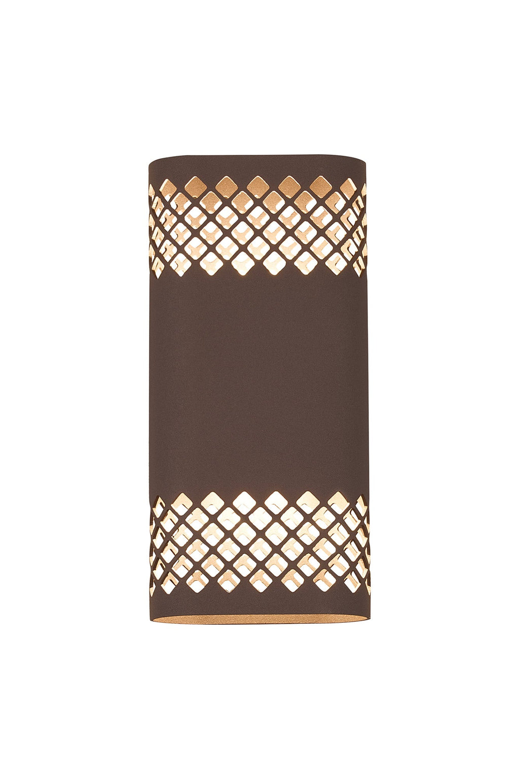 Luminosity Designs Ltd - Zane Wall Lamp With 125 x 260mm Mesh Diamond Pattern Shade, 2 x 6.5W LED, 3000K, 900lm, IP65 - Luminosity Designs Ltd