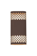 Luminosity Designs Ltd - Zane Wall Lamp With 125 x 260mm Mesh Diamond Pattern Shade, 2 x 6.5W LED, 3000K, 900lm, IP65 - Luminosity Designs Ltd