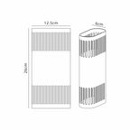Luminosity Designs Ltd - Zane Wall Lamp With 125 x 260mm Mesh Line Pattern Shade, 2 x 6.5W LED, 3000K, 900lm, IP65 - Luminosity Designs Ltd