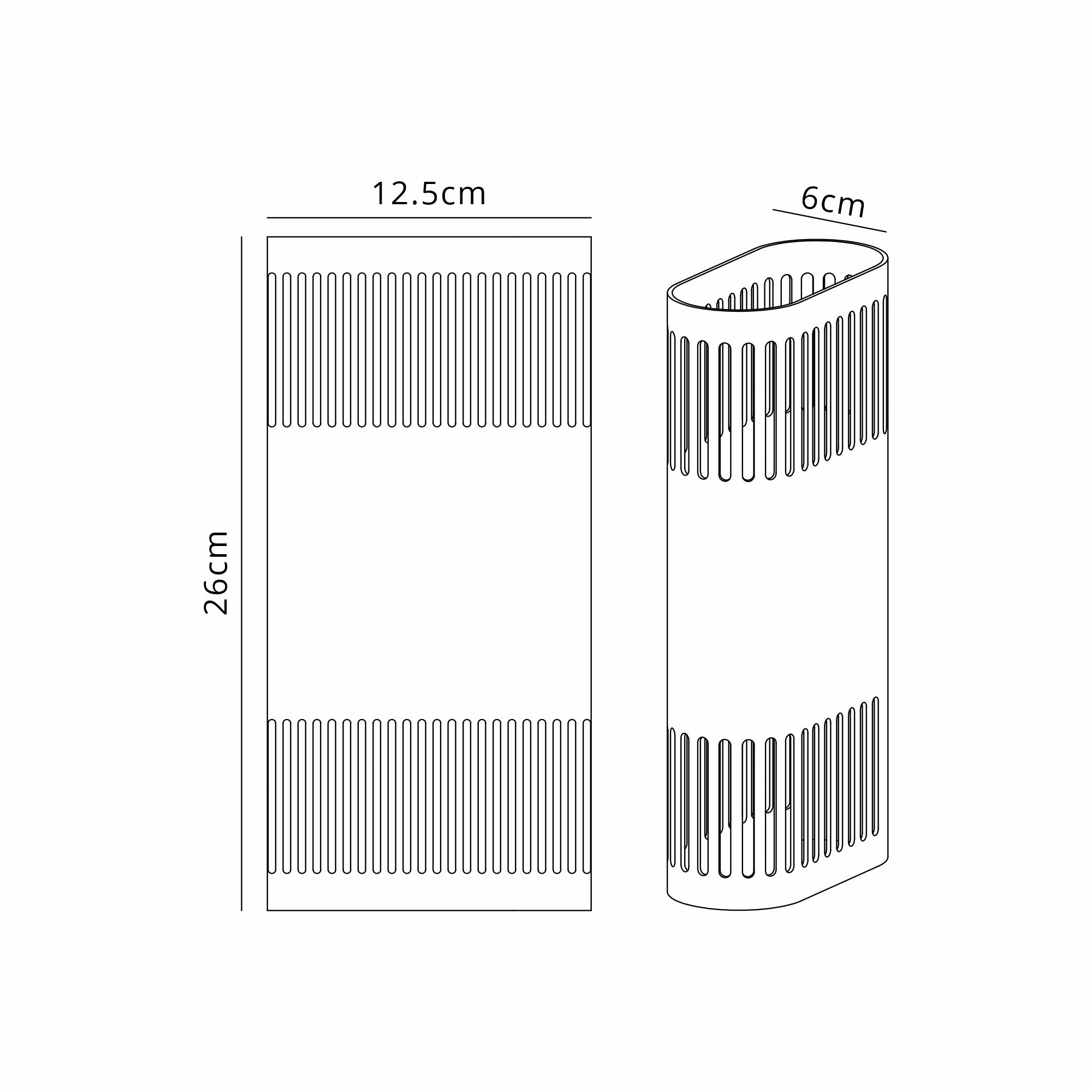 Luminosity Designs Ltd - Zane Wall Lamp With 125 x 260mm Mesh Line Pattern Shade, 2 x 6.5W LED, 3000K, 900lm, IP65 - Luminosity Designs Ltd