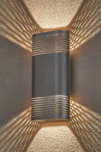 Luminosity Designs Ltd - Zane Wall Lamp With 125 x 260mm Mesh Oval Pattern Shade, 2 x 6.5W LED, 3000K, 900lm, IP65 - Luminosity Designs Ltd