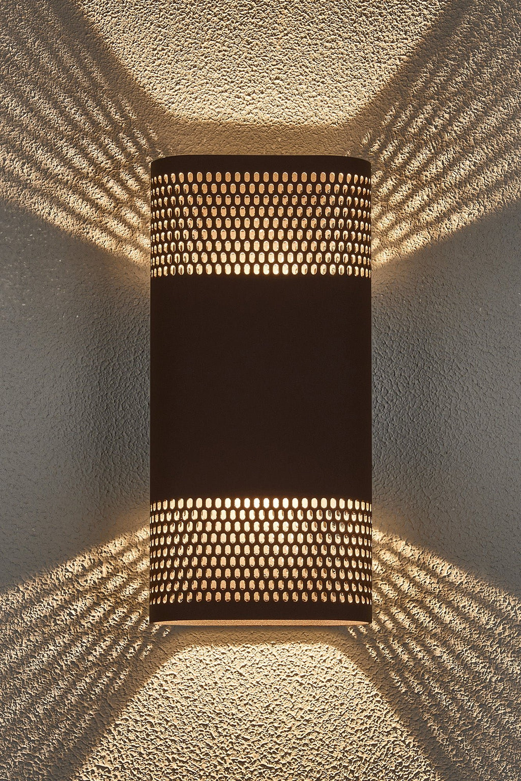 Luminosity Designs Ltd - Zane Wall Lamp With 125 x 260mm Mesh Oval Pattern Shade, 2 x 6.5W LED, 3000K, 900lm, IP65 - Luminosity Designs Ltd