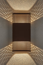 Luminosity Designs Ltd - Zane Wall Lamp With 125 x 260mm Mesh Oval Pattern Shade, 2 x 6.5W LED, 3000K, 900lm, IP65 - Luminosity Designs Ltd