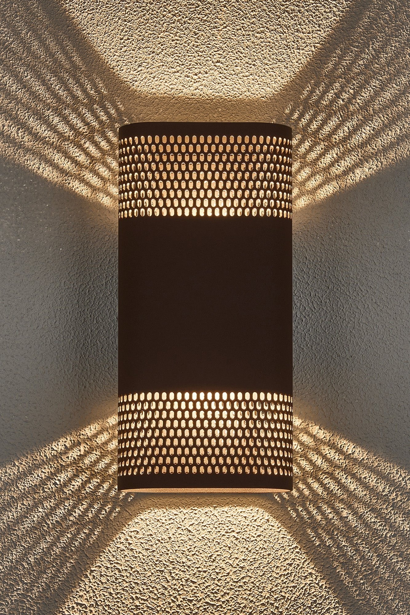 Luminosity Designs Ltd - Zane Wall Lamp With 125 x 260mm Mesh Oval Pattern Shade, 2 x 6.5W LED, 3000K, 900lm, IP65 - Luminosity Designs Ltd