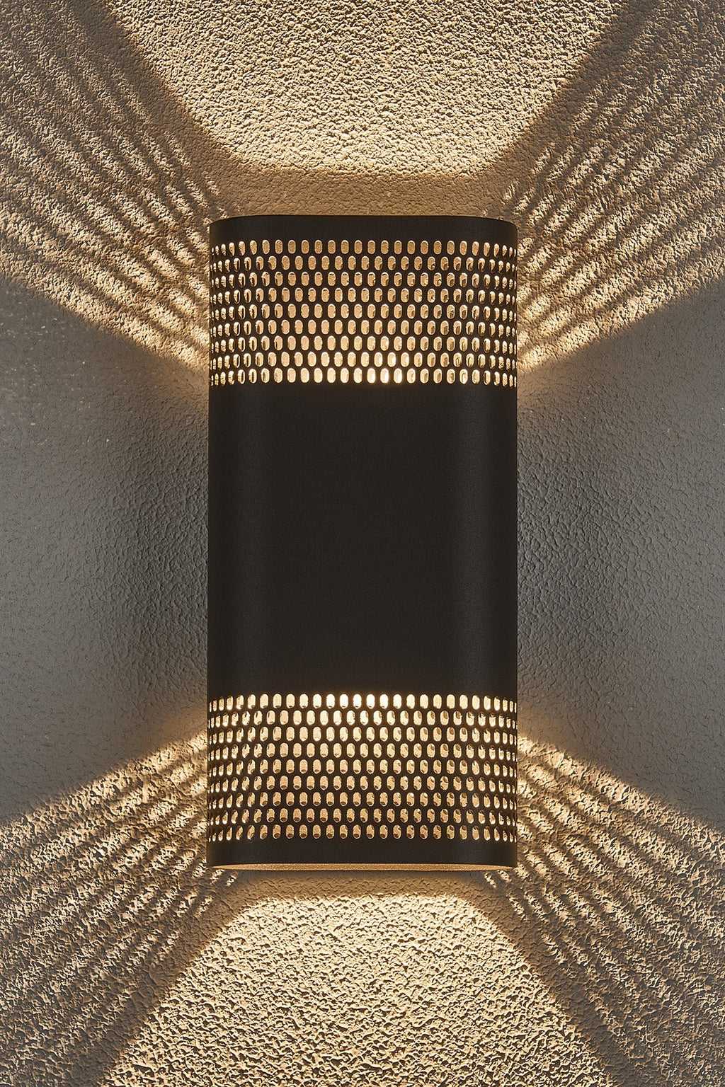 Luminosity Designs Ltd - Zane Wall Lamp With 125 x 260mm Mesh Oval Pattern Shade, 2 x 6.5W LED, 3000K, 900lm, IP65 - Luminosity Designs Ltd