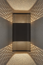 Luminosity Designs Ltd - Zane Wall Lamp With 125 x 260mm Mesh Oval Pattern Shade, 2 x 6.5W LED, 3000K, 900lm, IP65 - Luminosity Designs Ltd