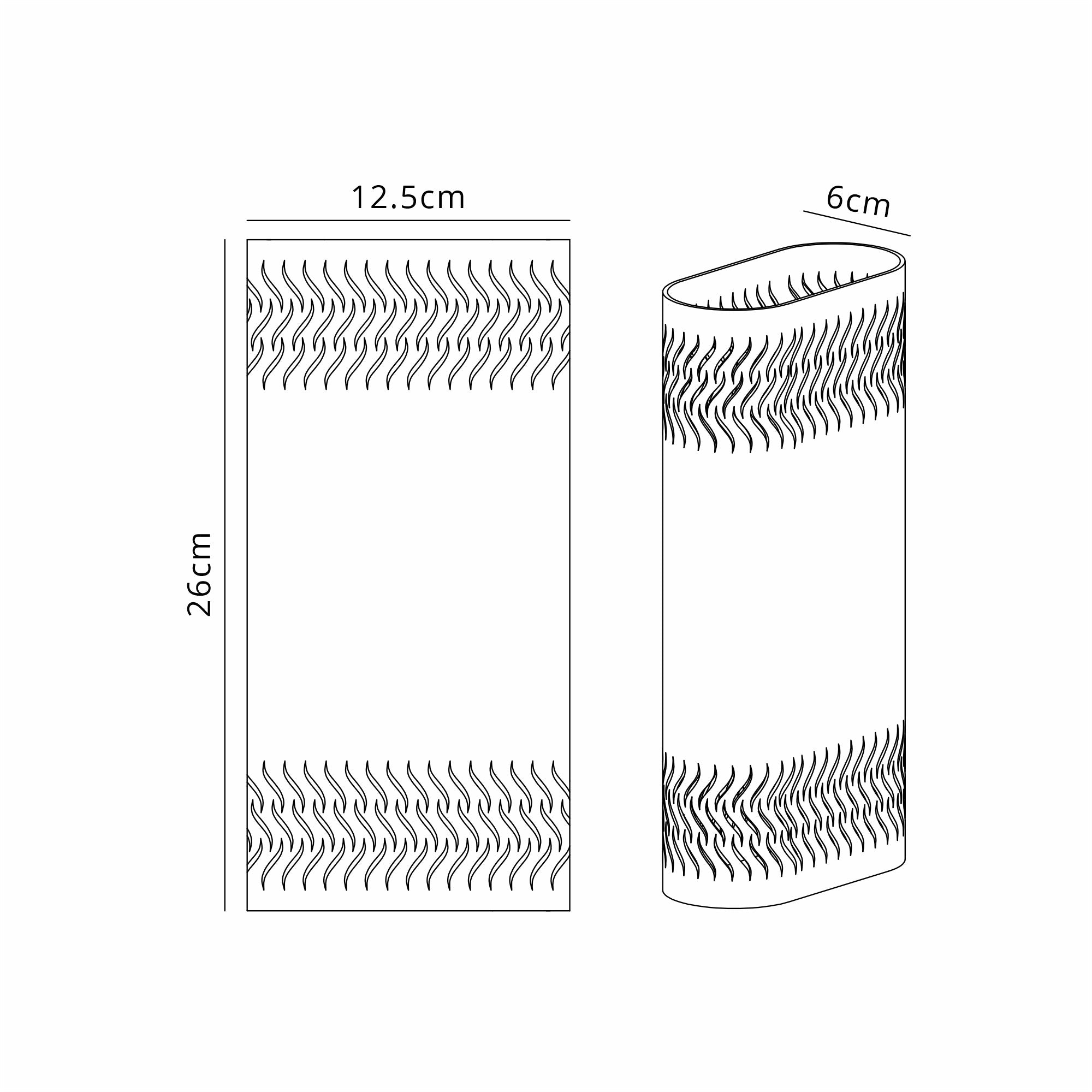 Luminosity Designs Ltd - Zane Wall Lamp With 125 x 260mm Mesh Waves Pattern Shade, 2 x 6.5W LED, 3000K, 900lm, IP65 - Luminosity Designs Ltd