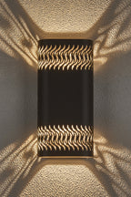 Luminosity Designs Ltd - Zane Wall Lamp With 125 x 260mm Mesh Waves Pattern Shade, 2 x 6.5W LED, 3000K, 900lm, IP65 - Luminosity Designs Ltd