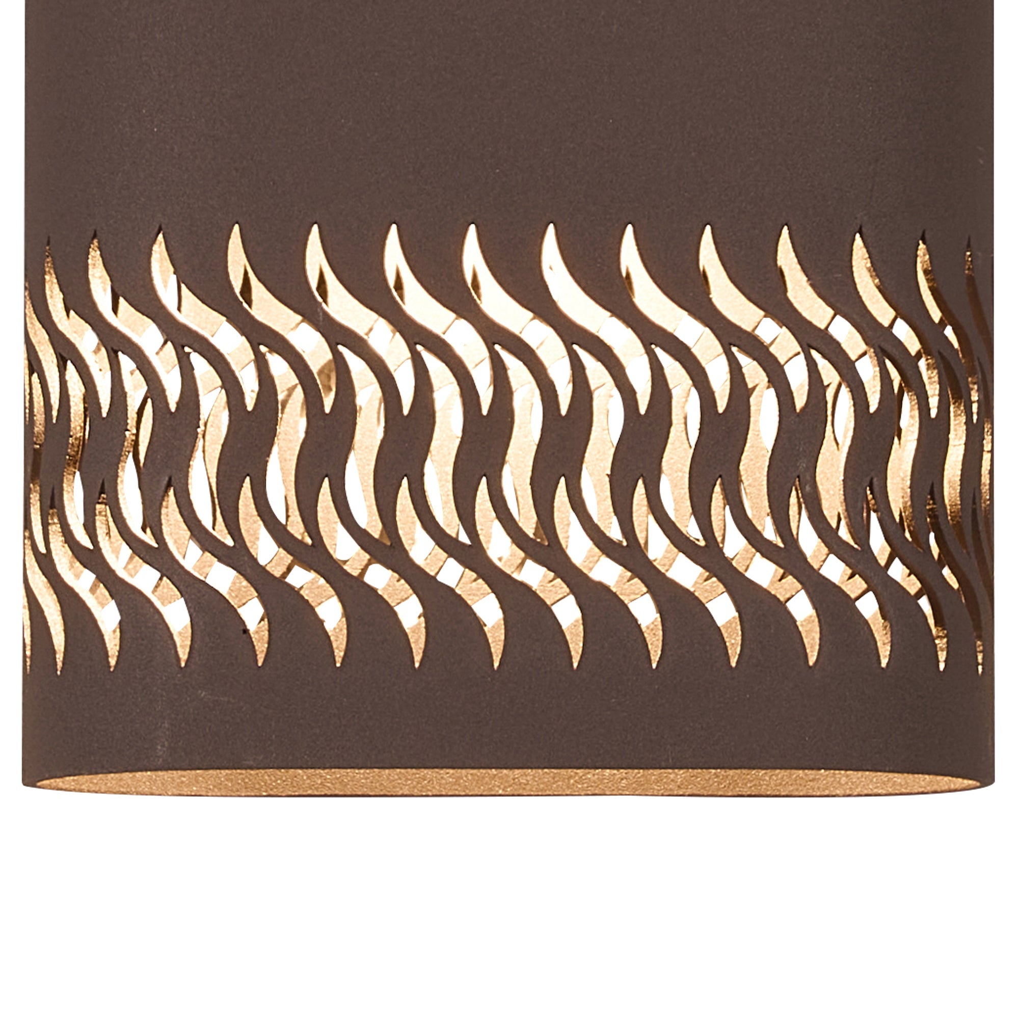 Luminosity Designs Ltd - Zane Wall Lamp With 125 x 260mm Mesh Waves Pattern Shade, 2 x 6.5W LED, 3000K, 900lm, IP65 - Luminosity Designs Ltd