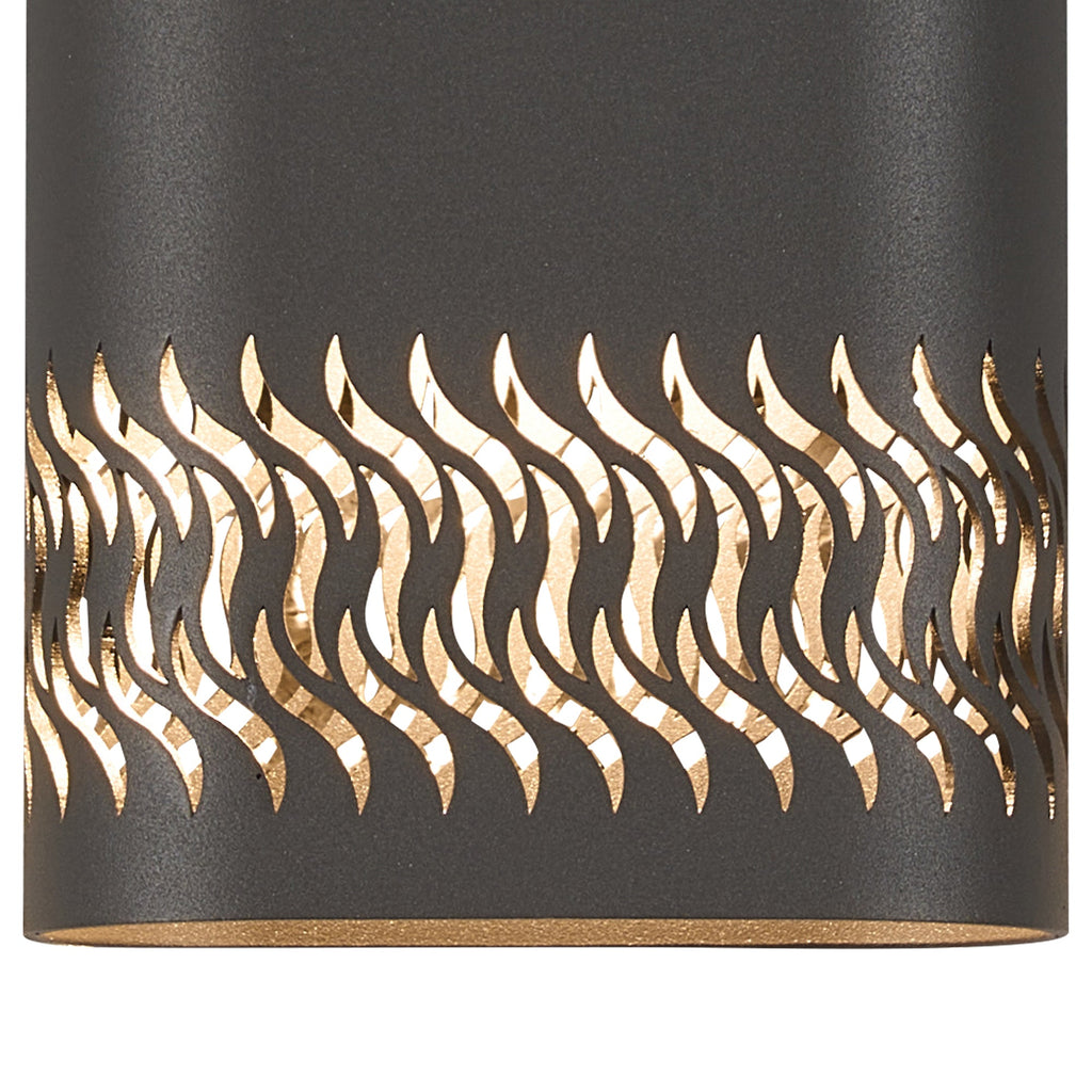 Luminosity Designs Ltd - Zane Wall Lamp With 125 x 260mm Mesh Waves Pattern Shade, 2 x 6.5W LED, 3000K, 900lm, IP65 - Luminosity Designs Ltd