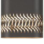 Luminosity Designs Ltd - Zane Wall Lamp With 125 x 260mm Mesh Waves Pattern Shade, 2 x 6.5W LED, 3000K, 900lm, IP65 - Luminosity Designs Ltd