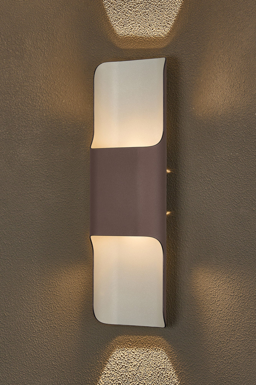 Luminosity Designs Ltd - Zane Wall Lamp With 125 x 403mm Even Open Curve Shade, 2 x 6.5W LED, 3000K, 900lm, IP65 - Luminosity Designs Ltd
