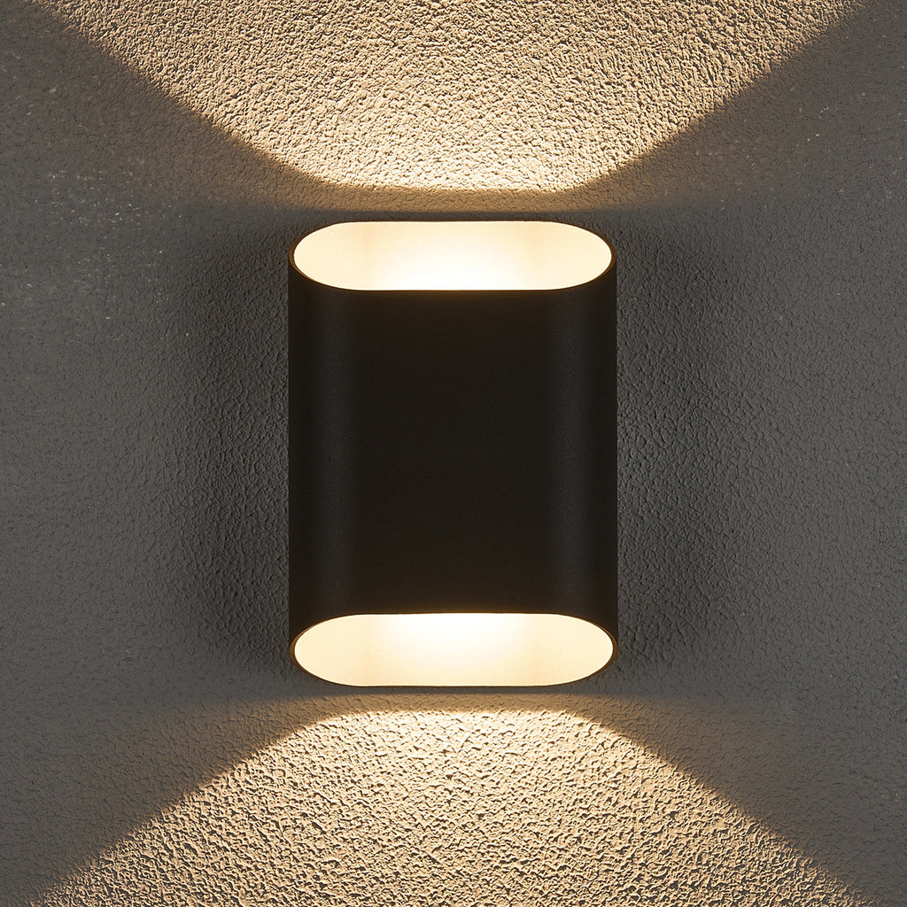 Luminosity Designs Ltd - Zane Wall Lamp With 160 x 180mm Angled Shade, 2 x 6.5W LED, 3000K, 900lm, IP65 - Luminosity Designs Ltd