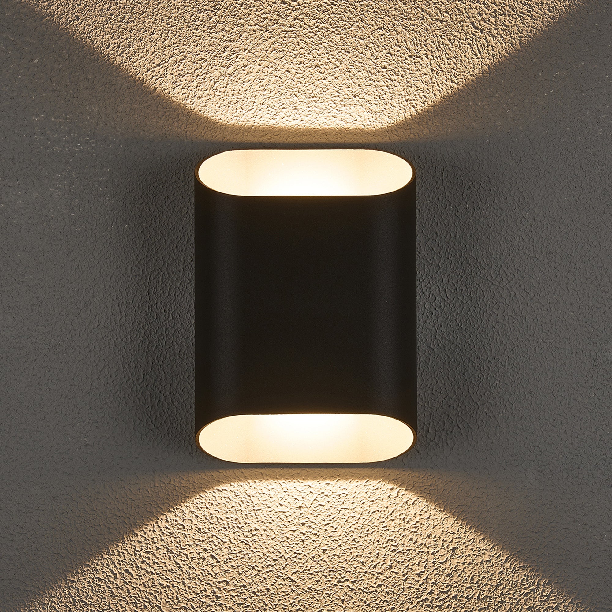 Luminosity Designs Ltd - Zane Wall Lamp With 160 x 180mm Angled Shade, 2 x 6.5W LED, 3000K, 900lm, IP65 - Luminosity Designs Ltd