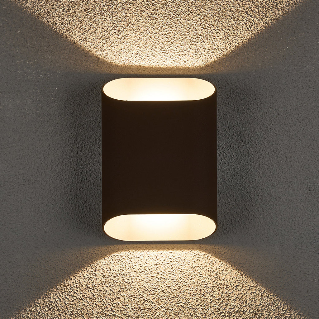Luminosity Designs Ltd - Zane Wall Lamp With 160 x 180mm Angled Shade, 2 x 6.5W LED, 3000K, 900lm, IP65 - Luminosity Designs Ltd