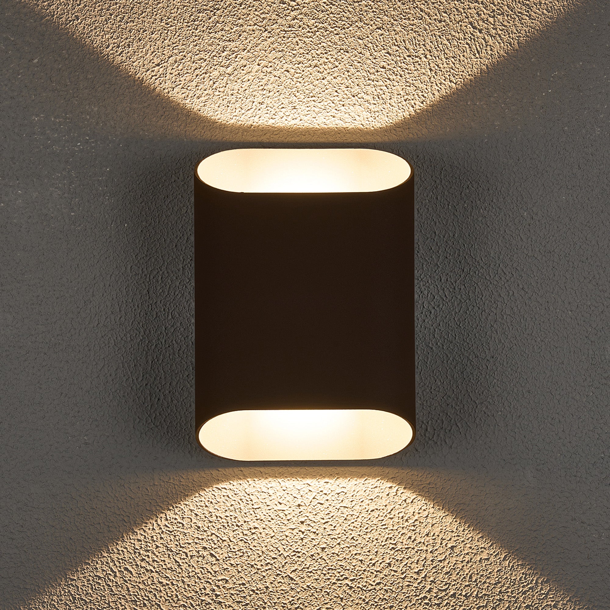 Luminosity Designs Ltd - Zane Wall Lamp With 160 x 180mm Angled Shade, 2 x 6.5W LED, 3000K, 900lm, IP65 - Luminosity Designs Ltd