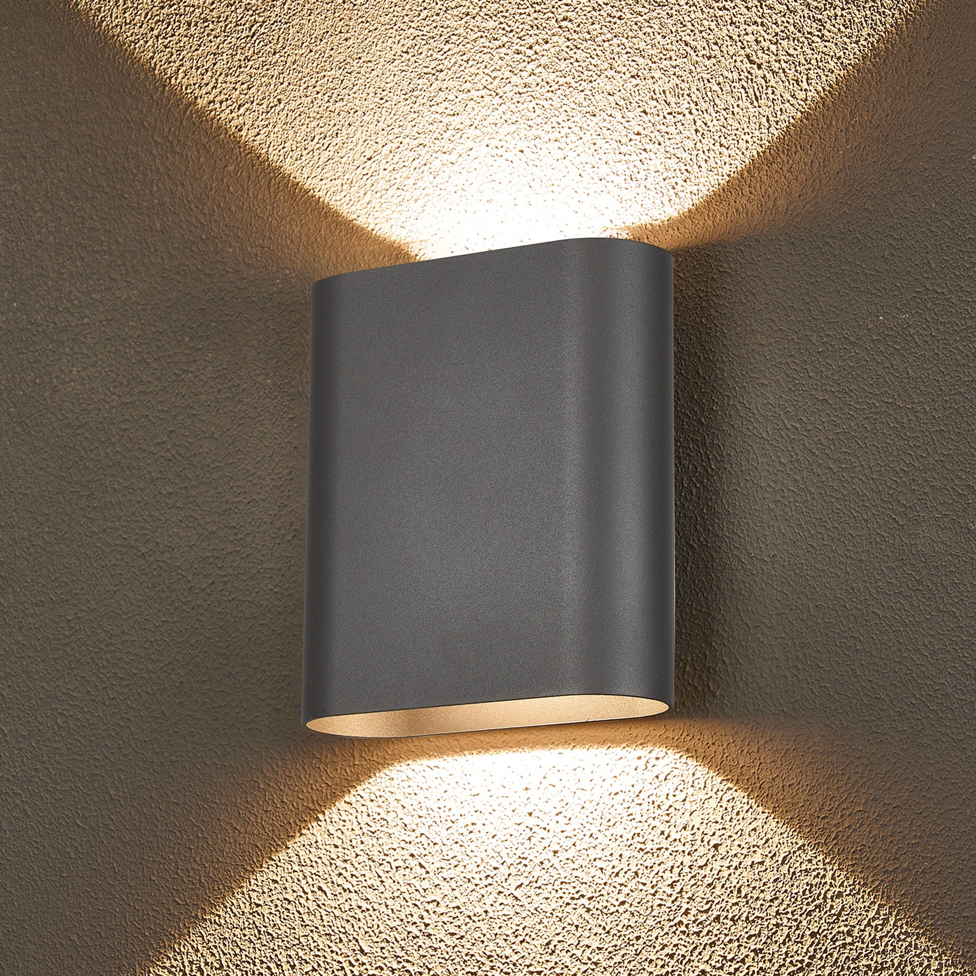 Luminosity Designs Ltd - Zane Wall Lamp With 160 x 180mm Flat Shade, 2 x 6.5W LED, 3000K, 900lm, IP65 - Luminosity Designs Ltd