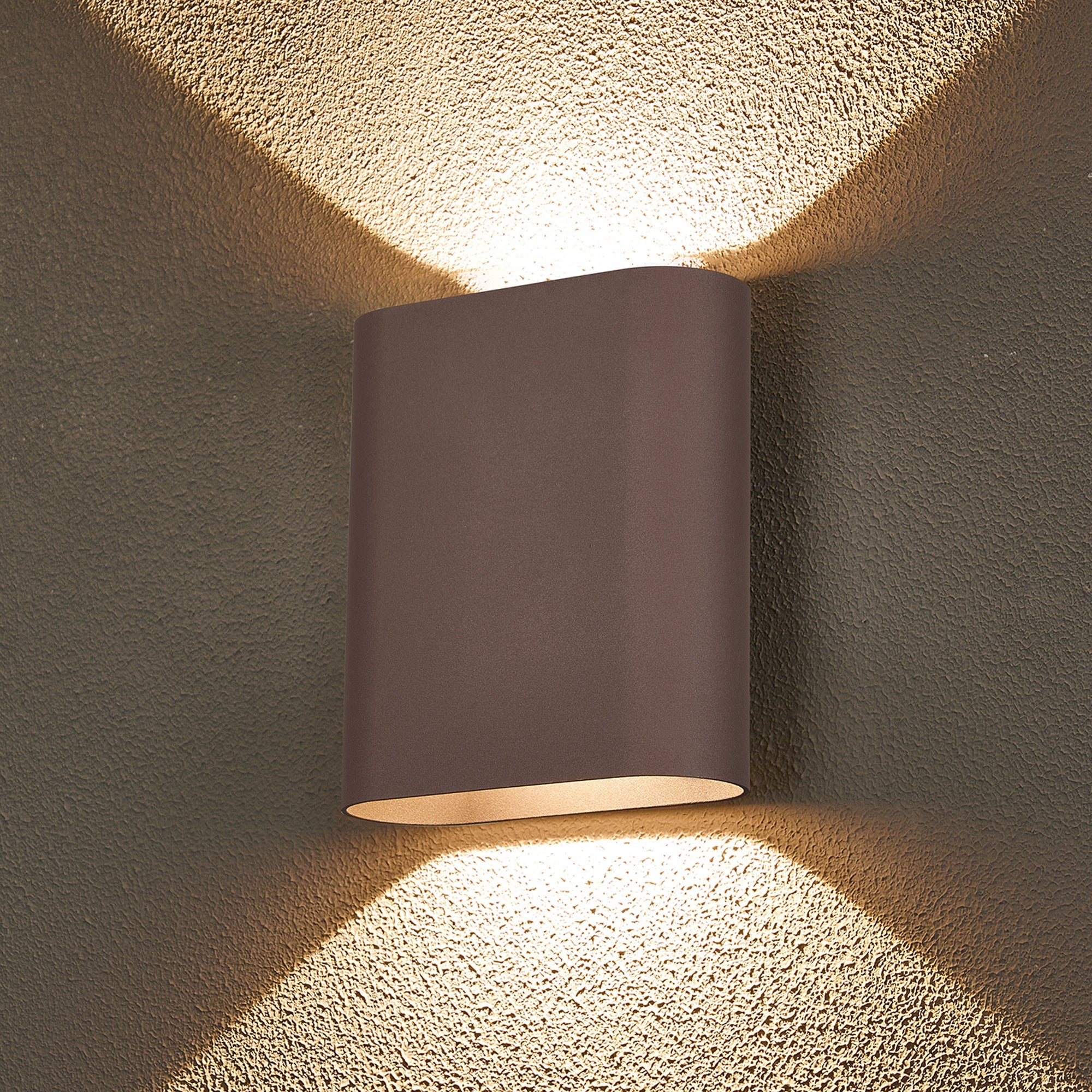 Luminosity Designs Ltd - Zane Wall Lamp With 160 x 180mm Flat Shade, 2 x 6.5W LED, 3000K, 900lm, IP65 - Luminosity Designs Ltd