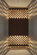 Luminosity Designs Ltd - Zane Wall Lamp With 160 x 305mm Mesh Diamond Pattern Shade, 2 x 6.5W LED, 3000K, 900lm, IP6 - Luminosity Designs Ltd