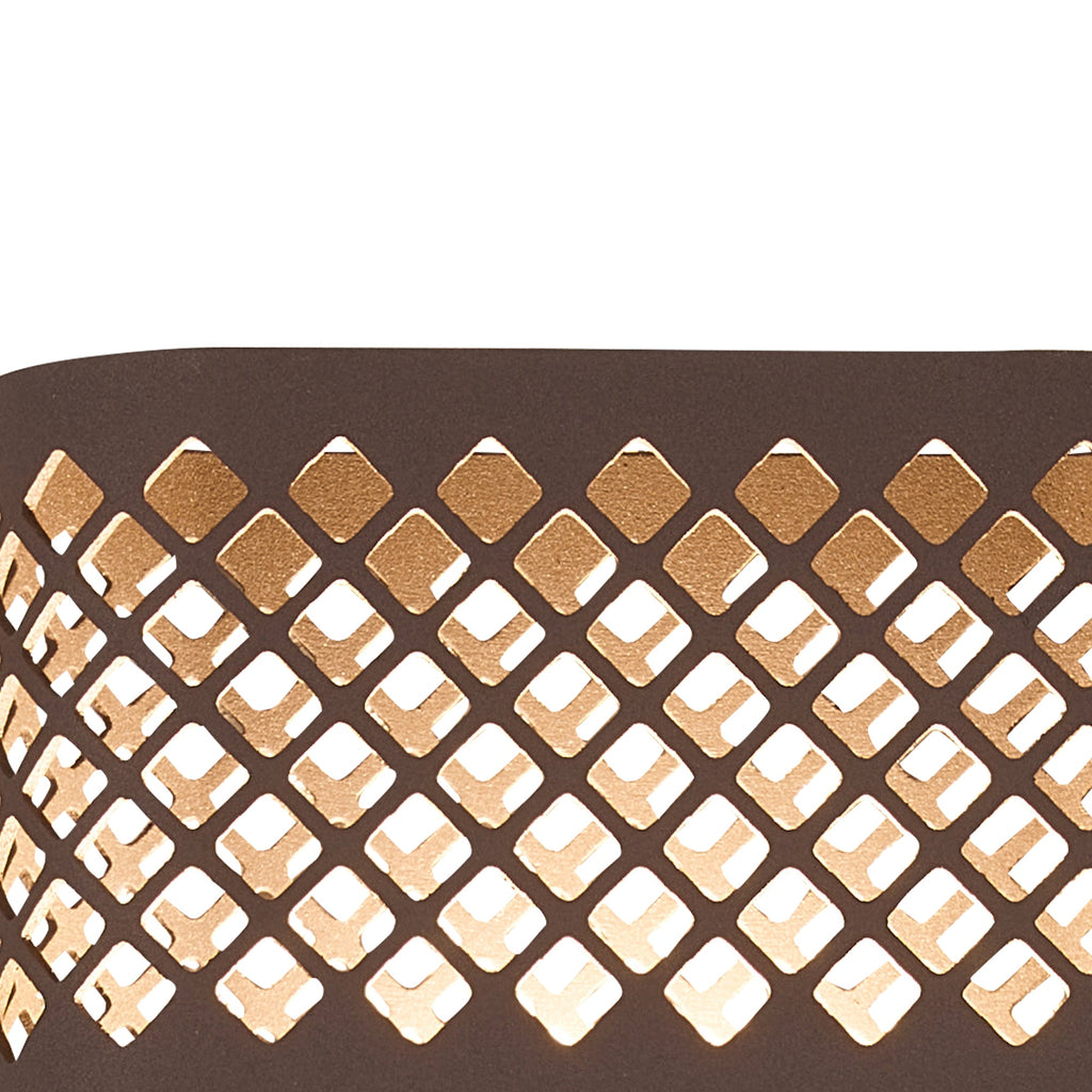 Luminosity Designs Ltd - Zane Wall Lamp With 160 x 305mm Mesh Diamond Pattern Shade, 2 x 6.5W LED, 3000K, 900lm, IP6 - Luminosity Designs Ltd