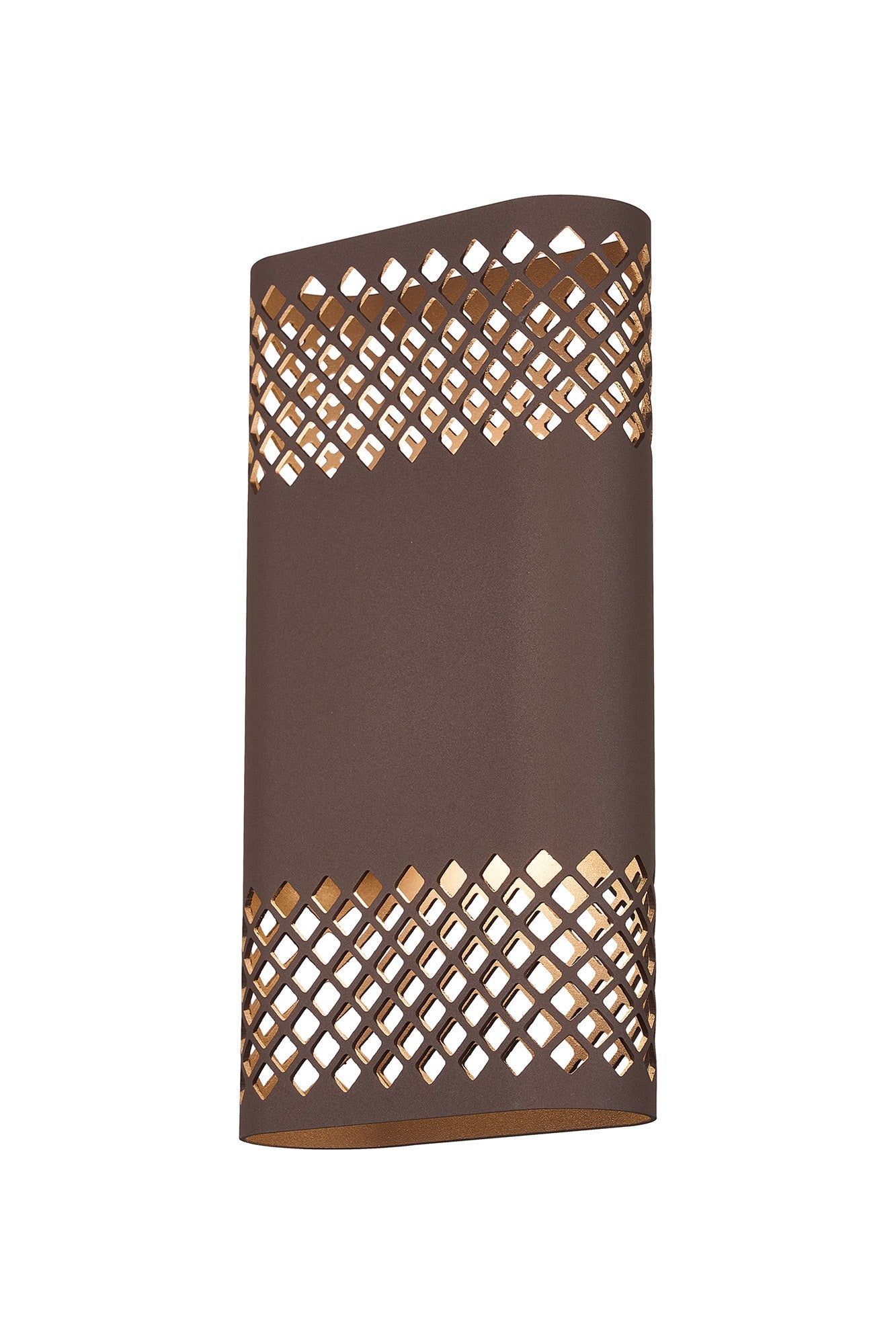 Luminosity Designs Ltd - Zane Wall Lamp With 160 x 305mm Mesh Diamond Pattern Shade, 2 x 6.5W LED, 3000K, 900lm, IP6 - Luminosity Designs Ltd