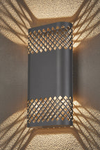 Luminosity Designs Ltd - Zane Wall Lamp With 160 x 305mm Mesh Diamond Pattern Shade, 2 x 6.5W LED, 3000K, 900lm, IP6 - Luminosity Designs Ltd
