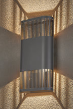 Luminosity Designs Ltd - Zane Wall Lamp With 160 x 305mm Mesh Line Pattern Shade, 2 x 6.5W LED, 3000K, 900lm, IP6 - Luminosity Designs Ltd