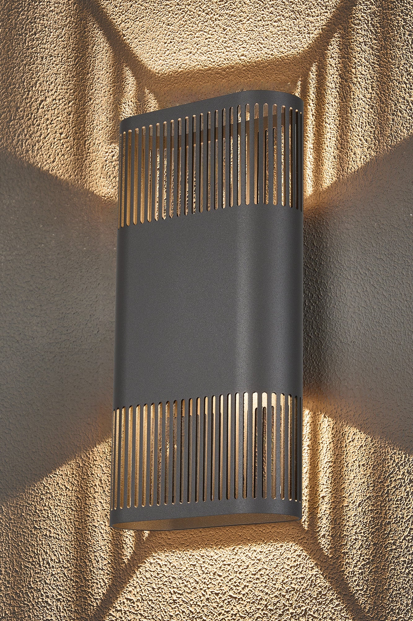 Luminosity Designs Ltd - Zane Wall Lamp With 160 x 305mm Mesh Line Pattern Shade, 2 x 6.5W LED, 3000K, 900lm, IP6 - Luminosity Designs Ltd