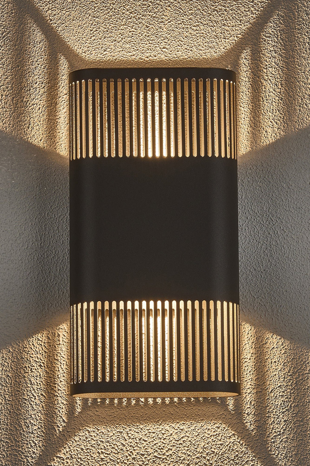 Luminosity Designs Ltd - Zane Wall Lamp With 160 x 305mm Mesh Line Pattern Shade, 2 x 6.5W LED, 3000K, 900lm, IP6 - Luminosity Designs Ltd