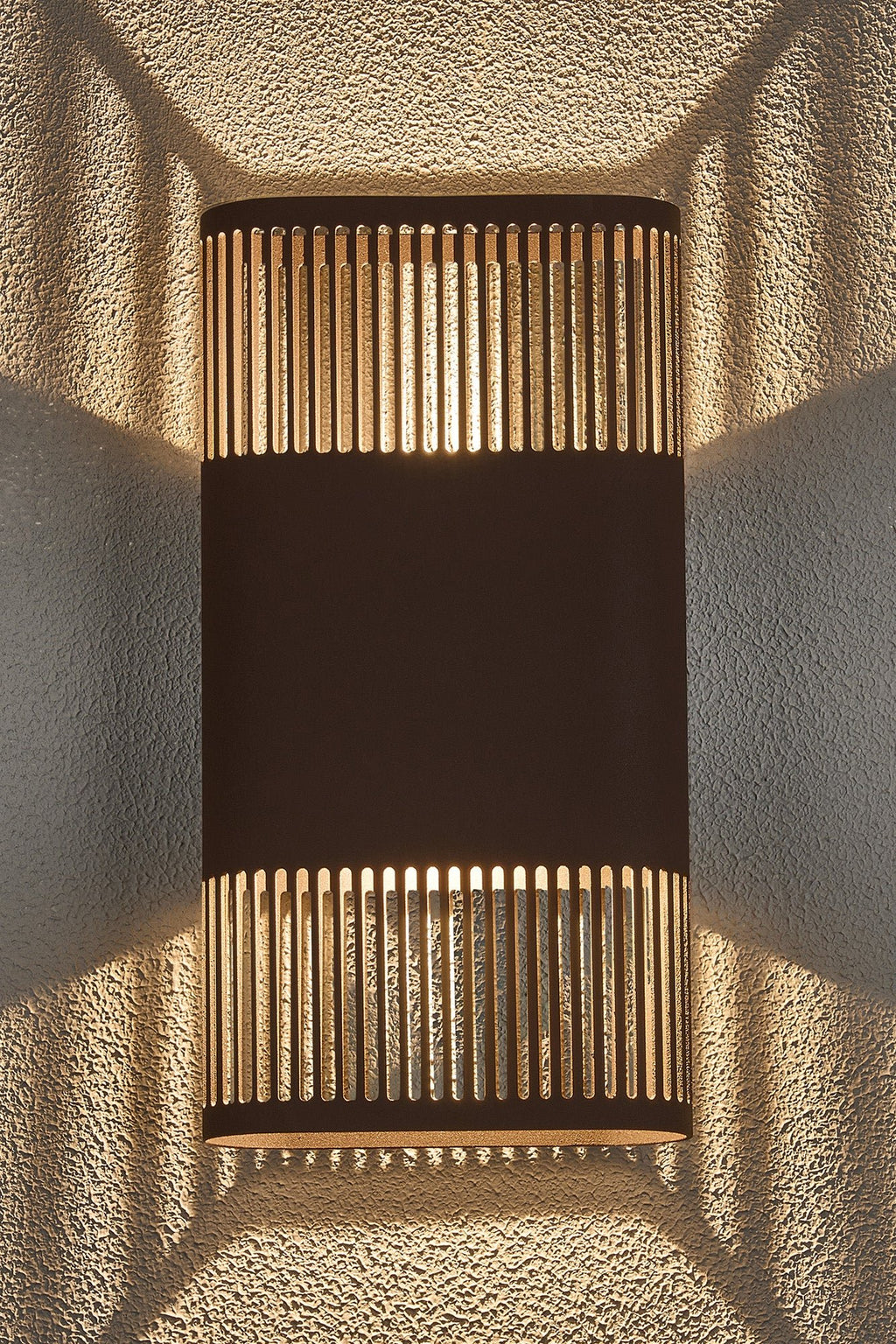 Luminosity Designs Ltd - Zane Wall Lamp With 160 x 305mm Mesh Line Pattern Shade, 2 x 6.5W LED, 3000K, 900lm, IP6 - Luminosity Designs Ltd