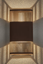 Luminosity Designs Ltd - Zane Wall Lamp With 160 x 305mm Mesh Line Pattern Shade, 2 x 6.5W LED, 3000K, 900lm, IP6 - Luminosity Designs Ltd