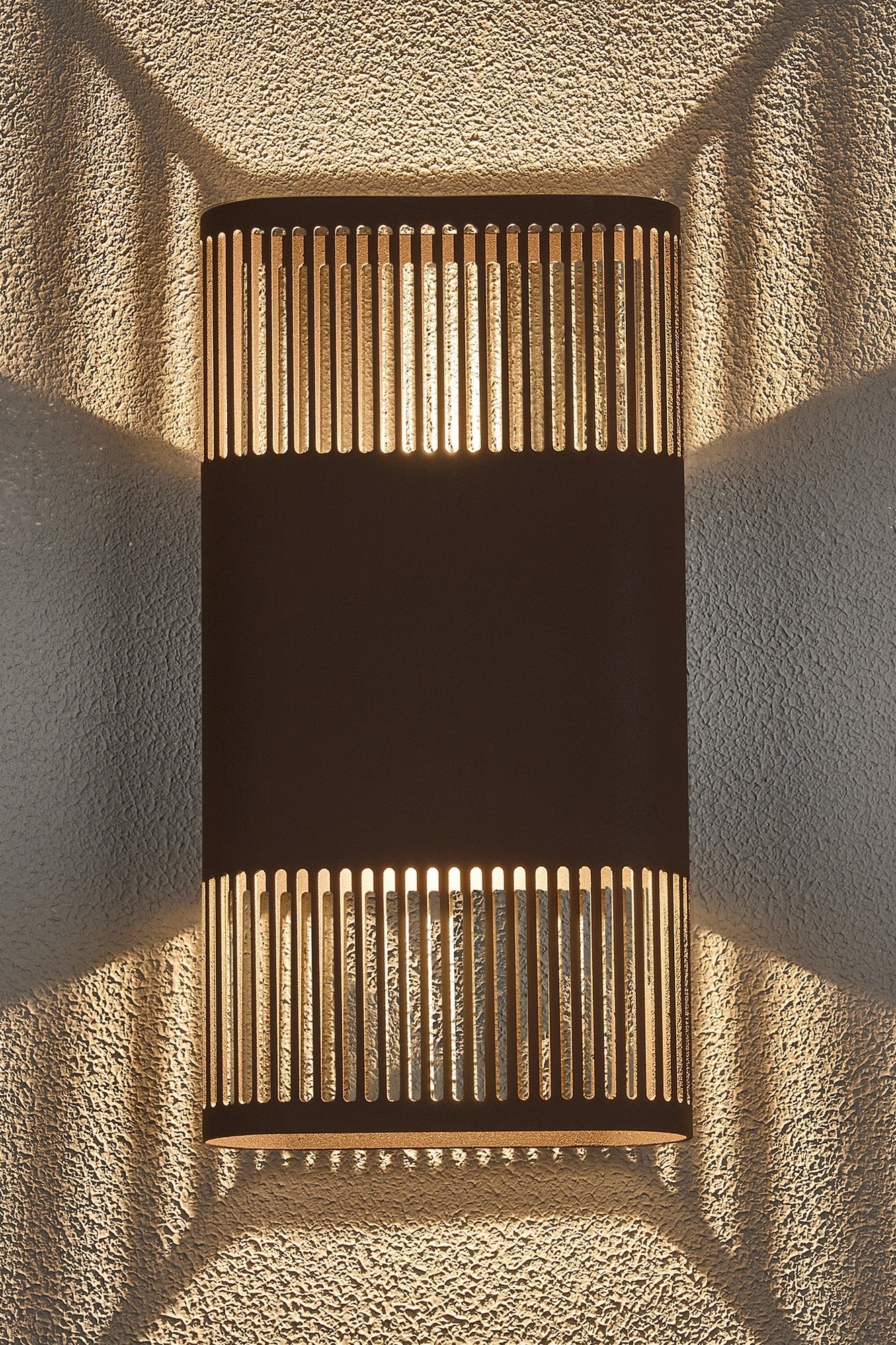 Luminosity Designs Ltd - Zane Wall Lamp With 160 x 305mm Mesh Line Pattern Shade, 2 x 6.5W LED, 3000K, 900lm, IP6 - Luminosity Designs Ltd