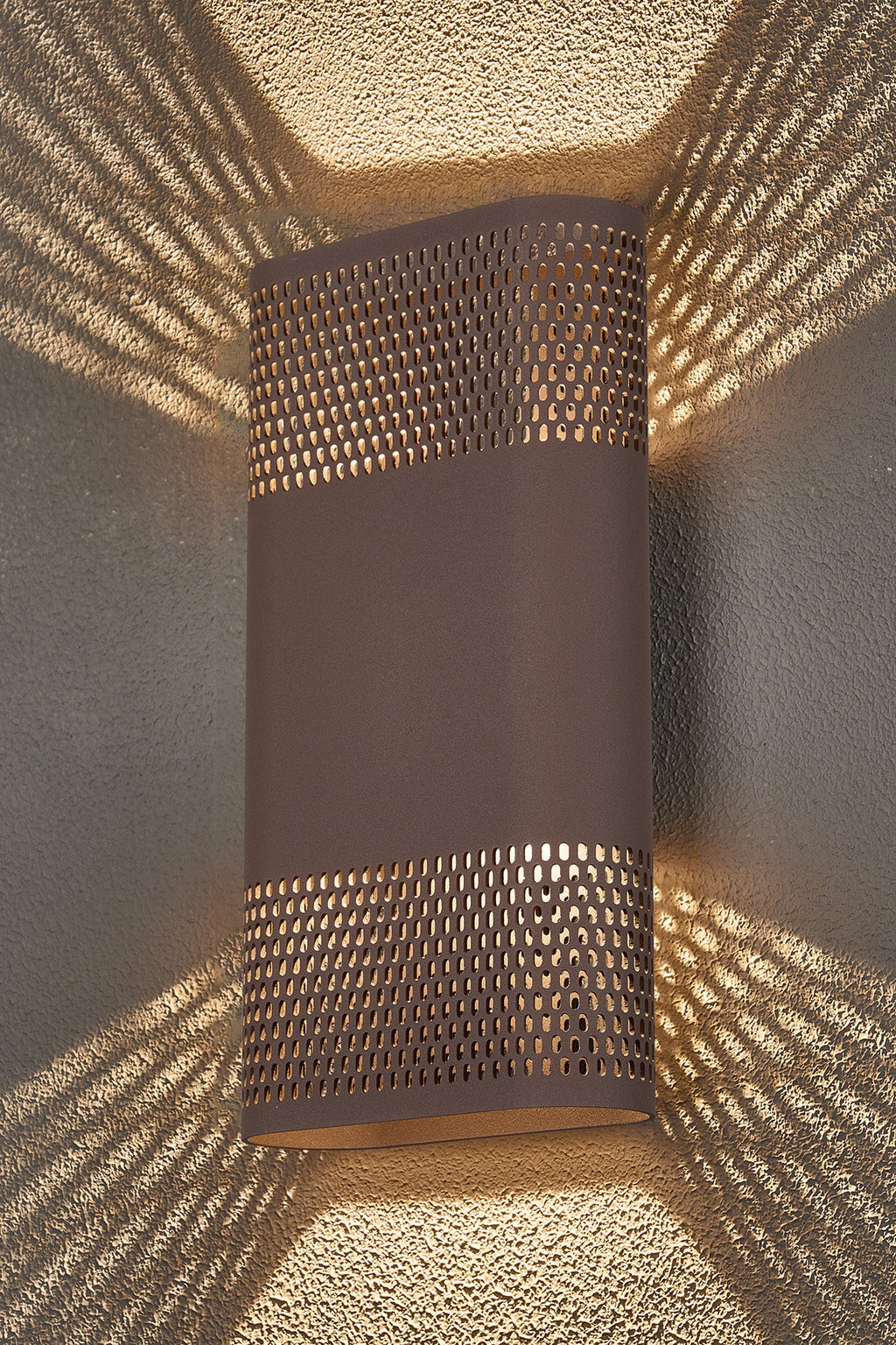 Luminosity Designs Ltd - Zane Wall Lamp With 160 x 305mm Mesh Oval Pattern Shade, 2 x 6.5W LED, 3000K, 900lm, IP6 - Luminosity Designs Ltd