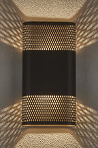 Luminosity Designs Ltd - Zane Wall Lamp With 160 x 305mm Mesh Oval Pattern Shade, 2 x 6.5W LED, 3000K, 900lm, IP6 - Luminosity Designs Ltd