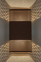Luminosity Designs Ltd - Zane Wall Lamp With 160 x 305mm Mesh Oval Pattern Shade, 2 x 6.5W LED, 3000K, 900lm, IP6 - Luminosity Designs Ltd