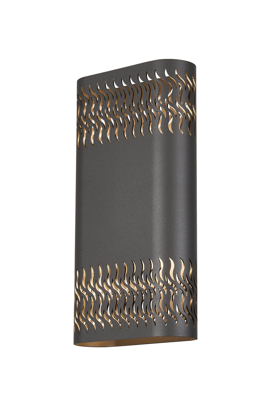 Luminosity Designs Ltd - Zane Wall Lamp With 160 x 305mm Mesh Waves Pattern Shade, 2 x 6.5W LED, 3000K, 900lm, IP65 - Luminosity Designs Ltd