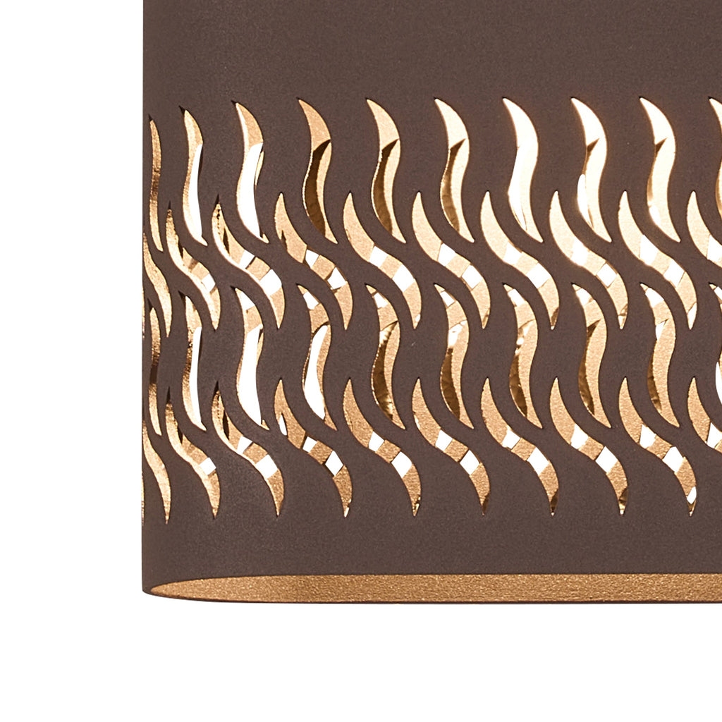 Luminosity Designs Ltd - Zane Wall Lamp With 160 x 305mm Mesh Waves Pattern Shade, 2 x 6.5W LED, 3000K, 900lm, IP65 - Luminosity Designs Ltd