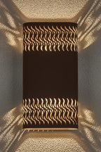 Luminosity Designs Ltd - Zane Wall Lamp With 160 x 305mm Mesh Waves Pattern Shade, 2 x 6.5W LED, 3000K, 900lm, IP65 - Luminosity Designs Ltd