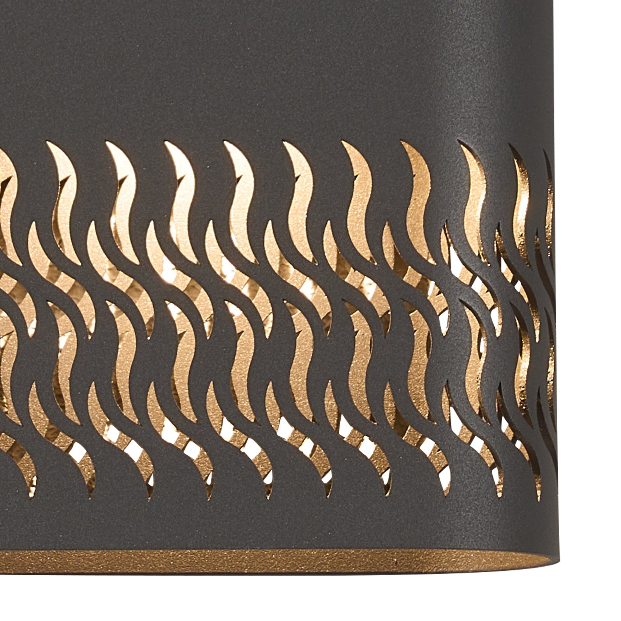 Luminosity Designs Ltd - Zane Wall Lamp With 160 x 305mm Mesh Waves Pattern Shade, 2 x 6.5W LED, 3000K, 900lm, IP65 - Luminosity Designs Ltd