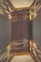 Luminosity Designs Ltd - Zane Wall Lamp With 160 x 305mm Mesh Waves Pattern Shade, 2 x 6.5W LED, 3000K, 900lm, IP65 - Luminosity Designs Ltd