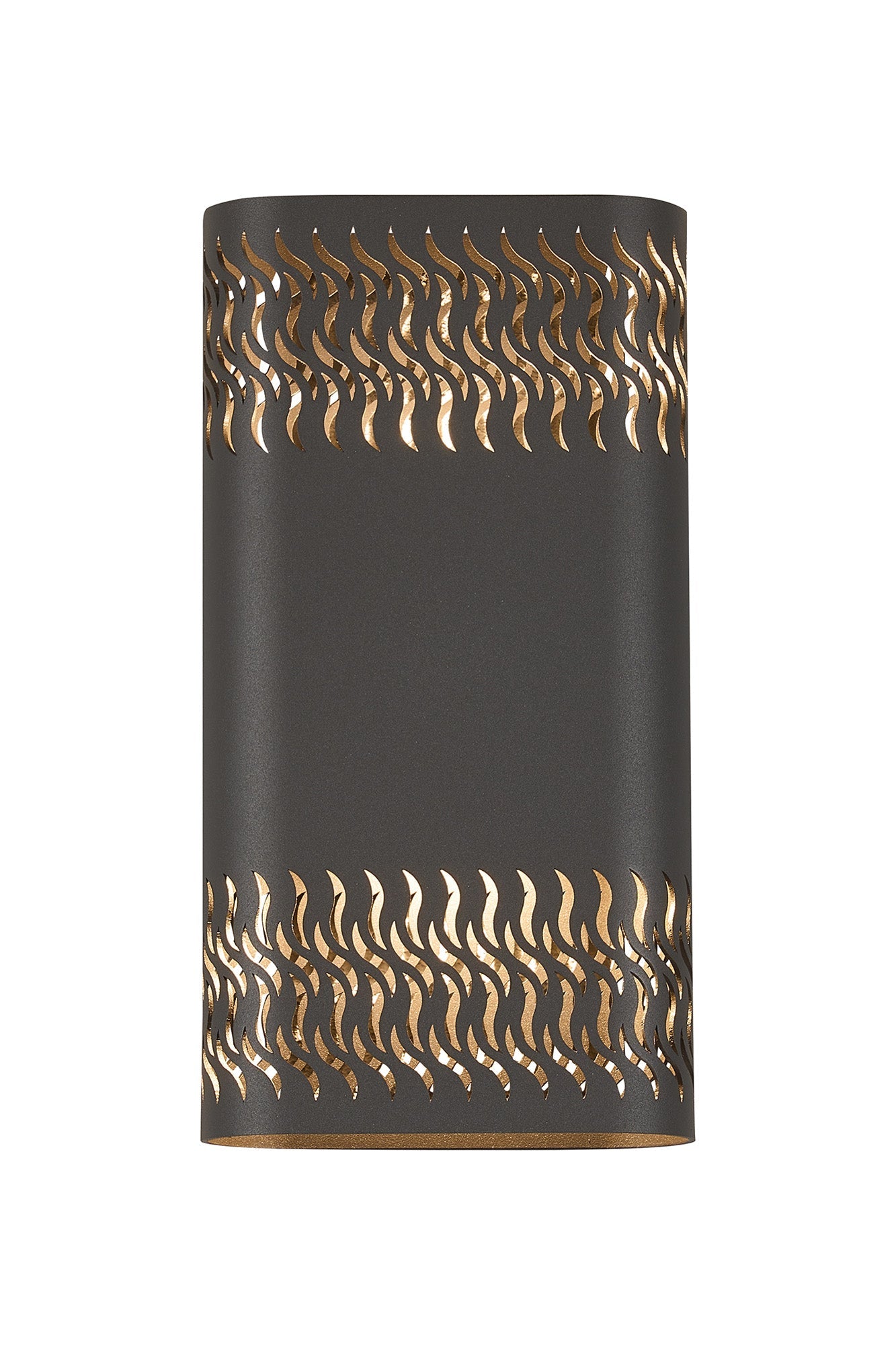 Luminosity Designs Ltd - Zane Wall Lamp With 160 x 305mm Mesh Waves Pattern Shade, 2 x 6.5W LED, 3000K, 900lm, IP65 - Luminosity Designs Ltd