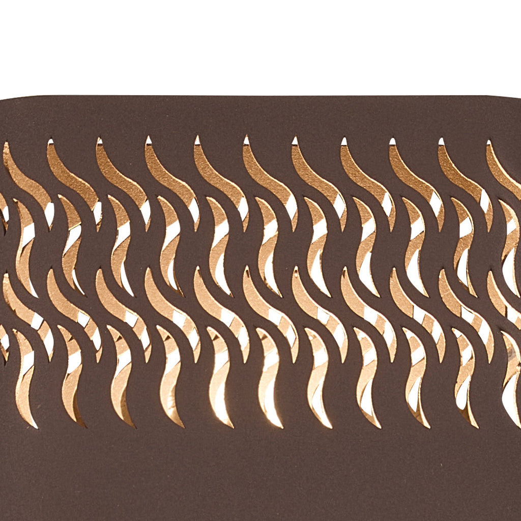 Luminosity Designs Ltd - Zane Wall Lamp With 160 x 305mm Mesh Waves Pattern Shade, 2 x 6.5W LED, 3000K, 900lm, IP65 - Luminosity Designs Ltd