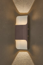 Zane Wall Lamp With 125 x 305mm Even Open Curve Shade, 2 x 6.5W LED, 3000K, 900lm, IP65