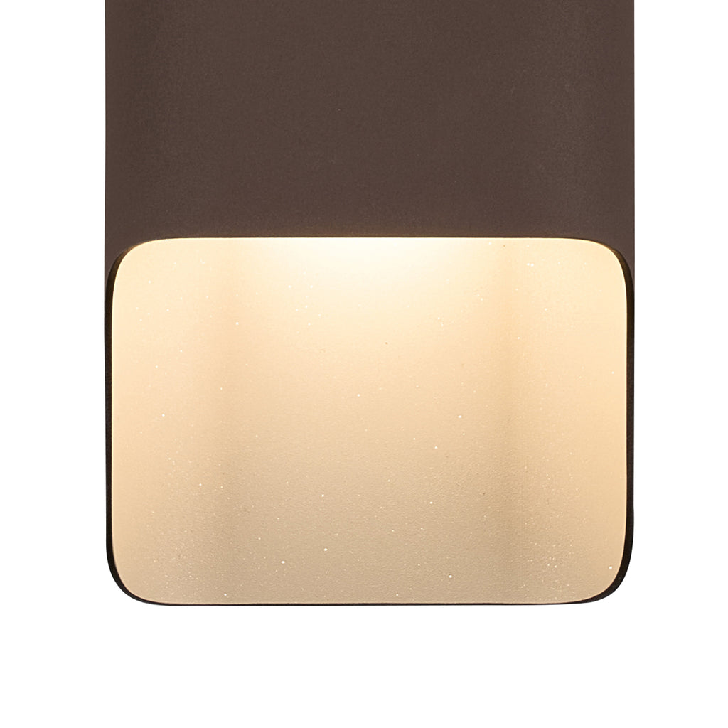 Zane Wall Lamp With 125 x 305mm Even Open Curve Shade, 2 x 6.5W LED, 3000K, 900lm, IP65