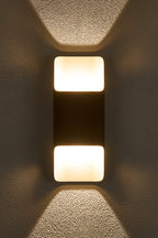 Zane Wall Lamp With 125 x 305mm Even Open Curve Shade, 2 x 6.5W LED, 3000K, 900lm, IP65