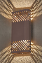 Zane Wall Lamp With 160 x 305mm Mesh Diamond Pattern Shade, 2 x 6.5W LED, 3000K, 900lm, IP6