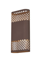 Zane Wall Lamp With 160 x 305mm Mesh Diamond Pattern Shade, 2 x 6.5W LED, 3000K, 900lm, IP6