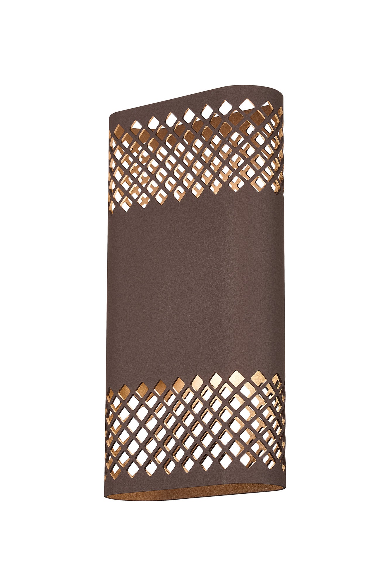 Zane Wall Lamp With 160 x 305mm Mesh Diamond Pattern Shade, 2 x 6.5W LED, 3000K, 900lm, IP6