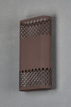 Zane Wall Lamp With 160 x 305mm Mesh Diamond Pattern Shade, 2 x 6.5W LED, 3000K, 900lm, IP6