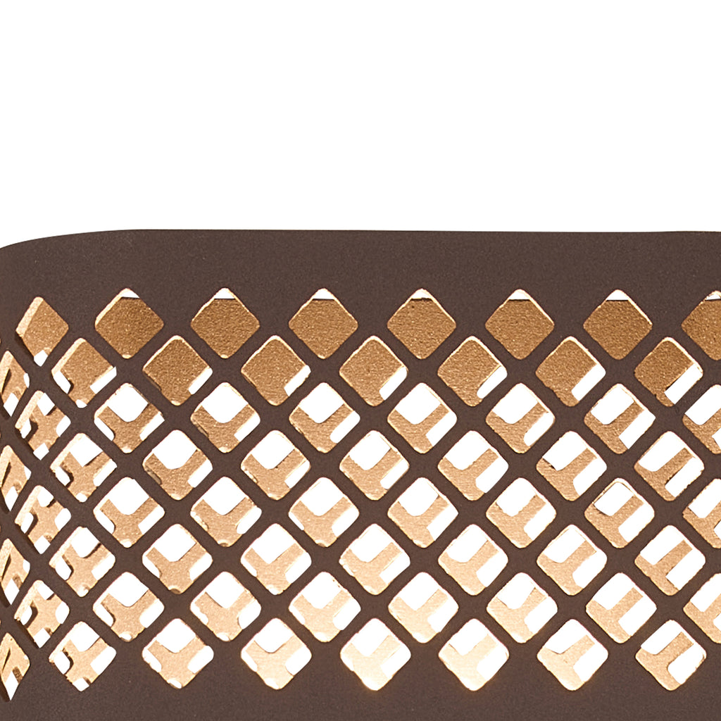 Zane Wall Lamp With 160 x 305mm Mesh Diamond Pattern Shade, 2 x 6.5W LED, 3000K, 900lm, IP6